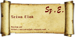 Sziva Elek névjegykártya